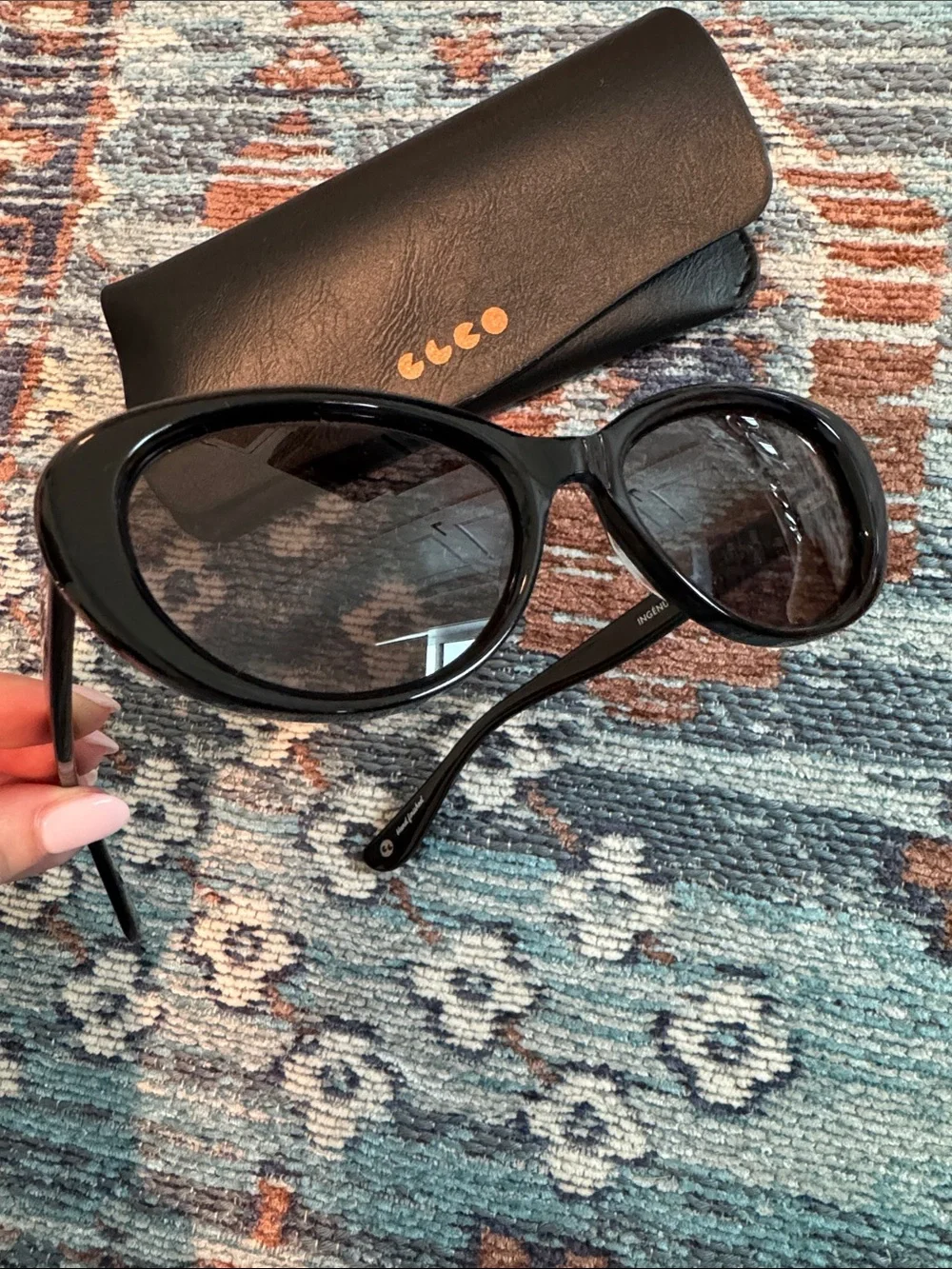Doen x Garrett Leight Black Cat-Eye Sunglasses